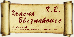 Krasna Bliznaković vizit kartica